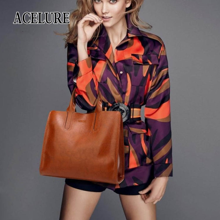 Leather Handbags Big Women Bag Casual Female Bags Trunk Tote Shoulder Bag Ladies Large Bolsos, Color:Burgundy - Handbags by PMC TechLife | Online Shopping South Africa | PMC TechLife