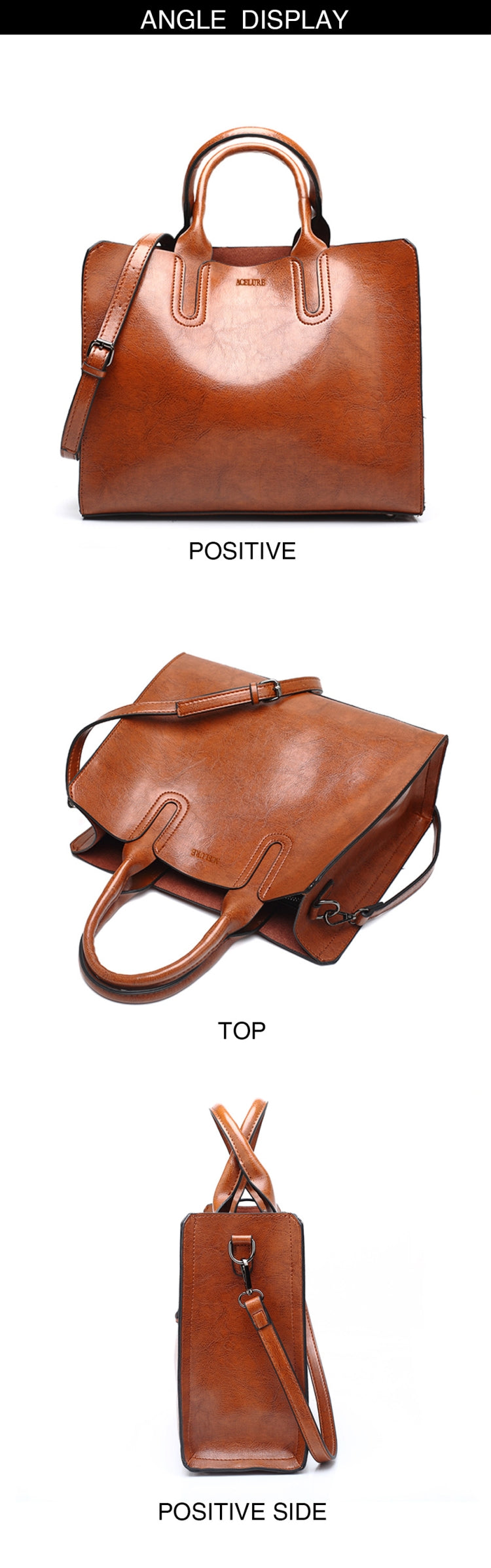 Leather Handbags Big Women Bag Casual Female Bags Trunk Tote Shoulder Bag Ladies Large Bolsos, Color:Burgundy - Handbags by PMC TechLife | Online Shopping South Africa | PMC TechLife