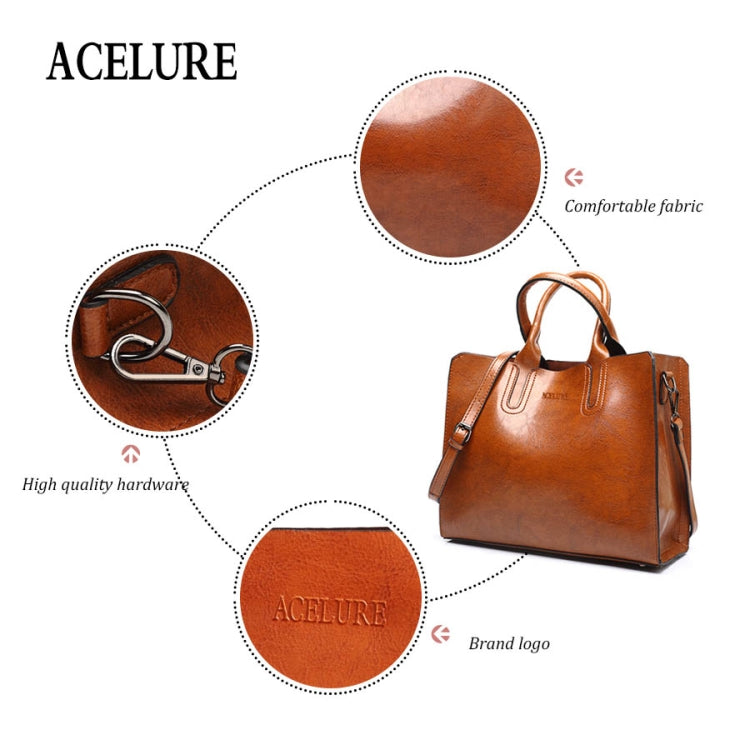 Leather Handbags Big Women Bag Casual Female Bags Trunk Tote Shoulder Bag Ladies Large Bolsos, Color:Burgundy - Handbags by PMC TechLife | Online Shopping South Africa | PMC TechLife