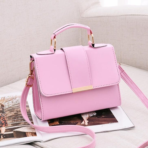 Women Bag Leather Handbags PU Shoulder Bag Small Flap Crossbody Bags for Women Messenger Bags(Pink) - Handbags by PMC TechLife | Online Shopping South Africa | PMC TechLife