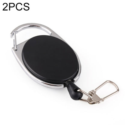 2 PCS Retractable Pull Badge Reel Zinc Alloy ABS ID Lanyard Name Tag Card Badge Key Ring Chain Clips - Name Card Holder by PMC Jewellery | Online Shopping South Africa | PMC Jewellery