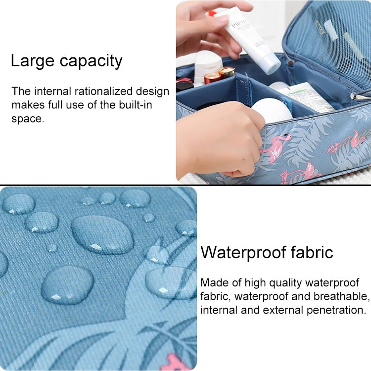 Large Capacity Portable Lady Waterproof Padded Travel Cosmetic Bag Beautician Storage Bags Women Makeup Bag(Style A Flamingo) - Storage Boxes by PMC Jewellery | Online Shopping South Africa | PMC Jewellery