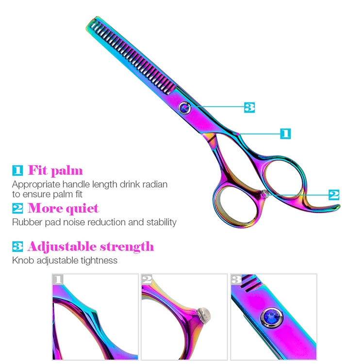 Professional Hair Cutting Scissor Hairdressing Kit Thinning Scissors Barber(Blue Thinning���SXLC-604T)) - Hair Trimmer by PMC TechLife | Online Shopping South Africa | PMC TechLife