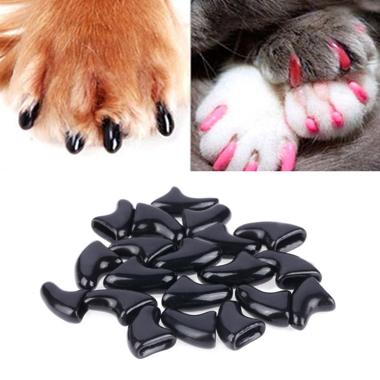 20 PCS Silicone Soft Cat Nail Caps / Cat Paw Claw / Pet Nail Protector/Cat Nail Cover, Size:XS(Black) - Protective & Protection by PMC TechLife | Online Shopping South Africa | PMC TechLife | Buy Now Pay Later Mobicred