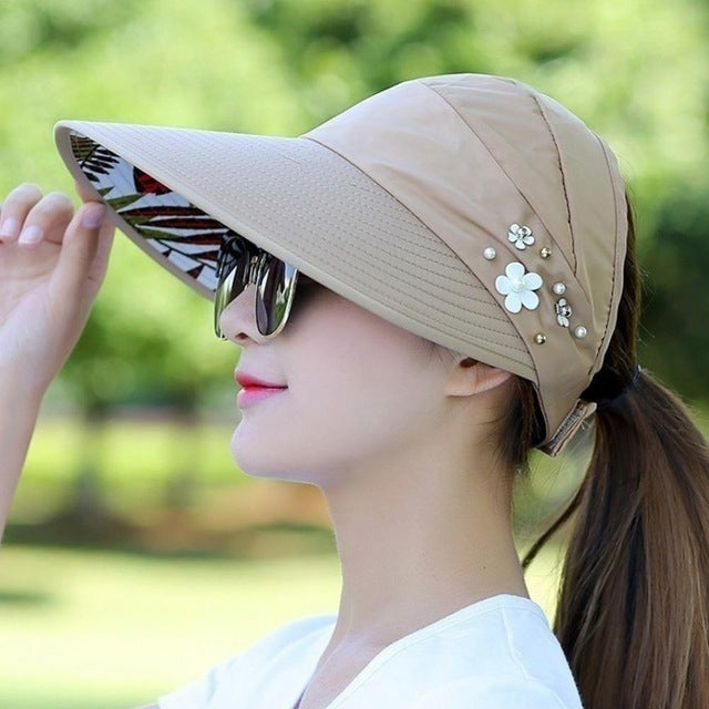 Women Summer Casual  Going Out Ultraviolet-proof Korean Style Folded Sun Block Hat Breathable And Light - Peaked Cap by PMC Jewellery | Online Shopping South Africa | PMC Jewellery