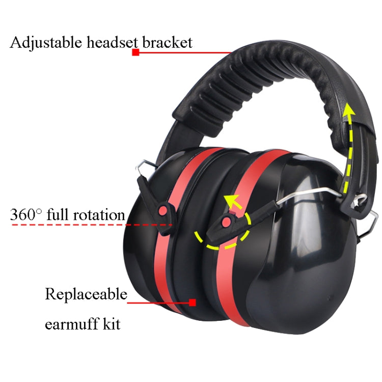 Soundproof Earmuffs Noise-Proof Sleep Earmuffs Industrial Protective Earmuffs Ear Caps(Red Black) - Earmuff & Pad by PMC TechLife | Online Shopping South Africa | PMC TechLife