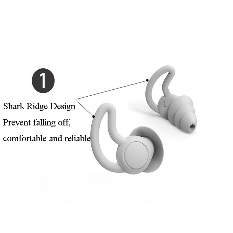 4 PCS / 2 Pair Shark Fin Nnti-falling and Noise-reducing Earplugs Anti-Noise Earplugs For Sleeping Dormitory Noise Cancelling And Noise Prevention Earplugs(Gray (3 Layers)) - Earmuff & Pad by PMC Jewellery | Online Shopping South Africa | PMC Jewellery