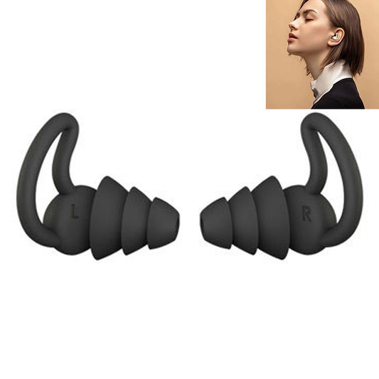 4 PCS / 2 Pair Shark Fin Nnti-falling and Noise-reducing Earplugs Anti-Noise Earplugs For Sleeping Dormitory Noise Cancelling And Noise Prevention Earplugs(Black (3 Layers)) - Earmuff & Pad by PMC Jewellery | Online Shopping South Africa | PMC Jewellery