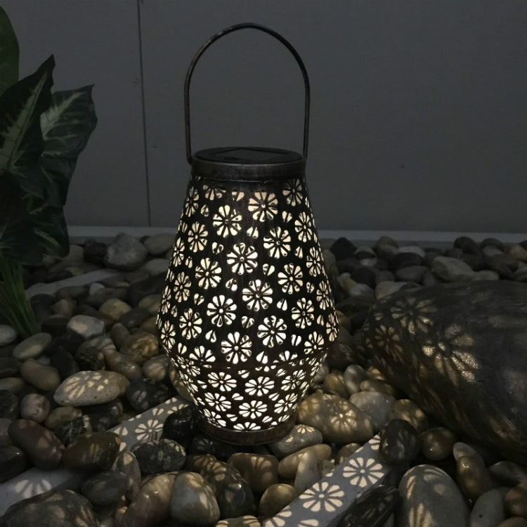 Outdoor Solar Wrought Iron Lantern Garden Decoration Light LED Pendant Lamp - With Solar Panel by PMC Jewellery | Online Shopping South Africa | PMC Jewellery