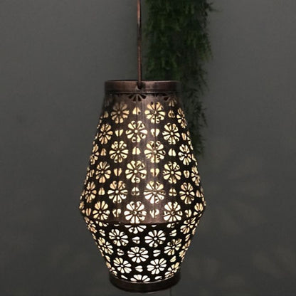 Outdoor Solar Wrought Iron Lantern Garden Decoration Light LED Pendant Lamp - With Solar Panel by PMC Jewellery | Online Shopping South Africa | PMC Jewellery
