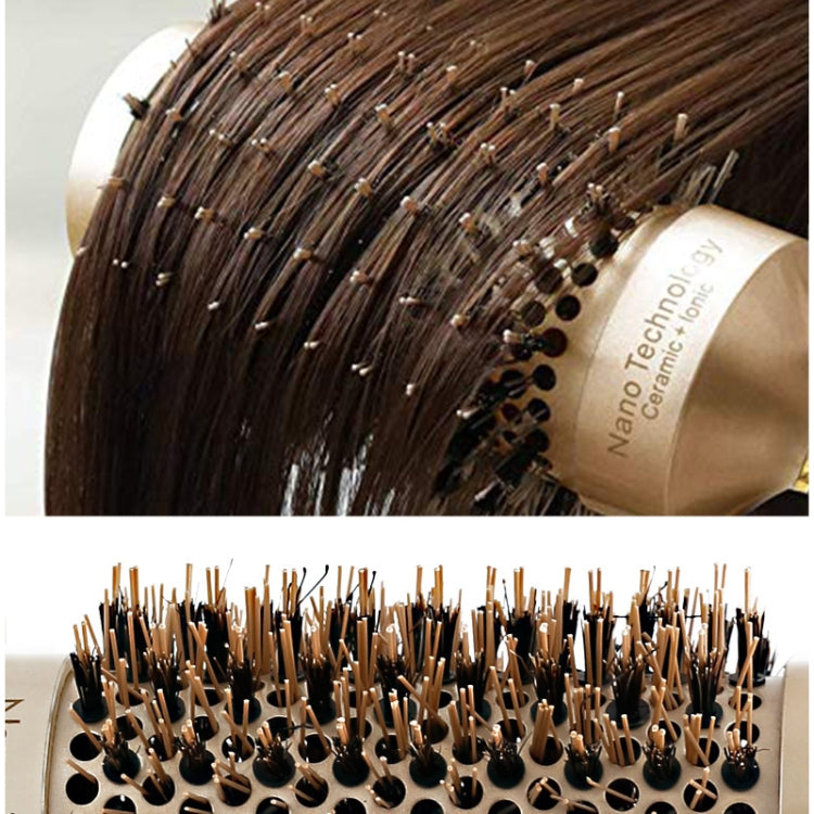 Ceramic Aluminium Hair Comb Round Brush with Nylon Bristle Professional Barber Styling Hair Brush(25mm) - Combs by PMC Jewellery | Online Shopping South Africa | PMC Jewellery