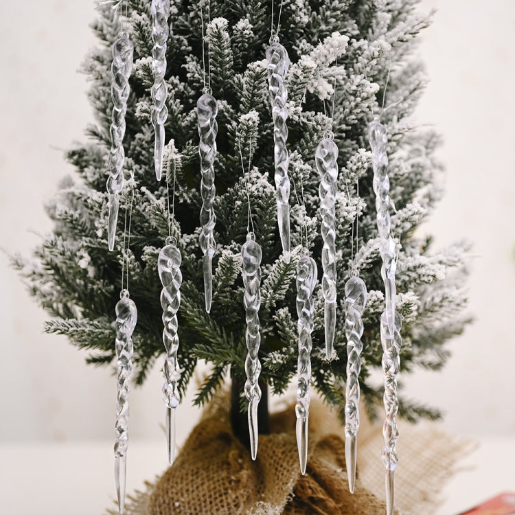 12pcs/bag Christmas Supplies Transparent Ice Bar Pendant Christmas Tree Decoration Thread Pendant - Ornaments by PMC TechLife | Online Shopping South Africa | PMC TechLife