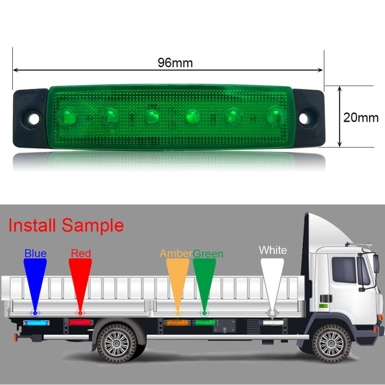 4 PCS 12V 6 SMD Auto Car Bus Truck Wagons External Side Marker Lights LED Trailer Indicator Light Rear Side Lamp(Green) - Clearance Lights by PMC TechLife | Online Shopping South Africa | PMC TechLife | Buy Now Pay Later Mobicred