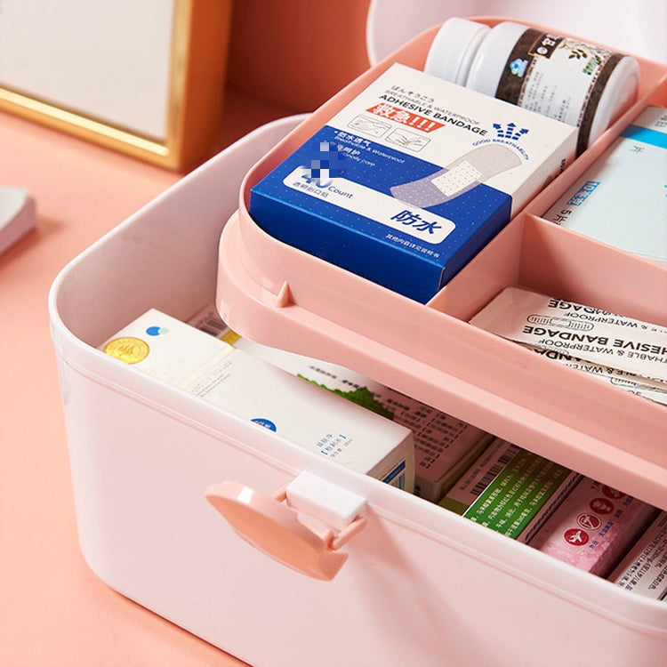Multifunctional Dustproof Jewelry Cosmetic Plastic Box Household Portable Medicine Box Case, Size:S 24x16.5x14cm(White) - free shipping - PMC TechLife - Order now!