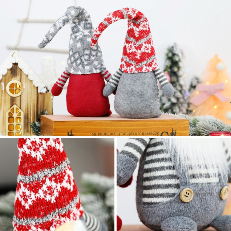 Christmas Decorations Faceless Elderly Dolls Forest Elderly Dolls Christmas Ornaments(Grey Hat) - Dolls by PMC Jewellery | Online Shopping South Africa | PMC Jewellery