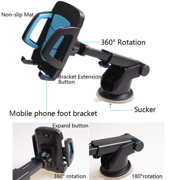 Car Phone Holder Car Air Outlet Mobile Phone Holder Suction Cup Navigation Instrument Panel General, Style:3 in 1(Blue) - Car Holders by PMC Jewellery | Online Shopping South Africa | PMC Jewellery