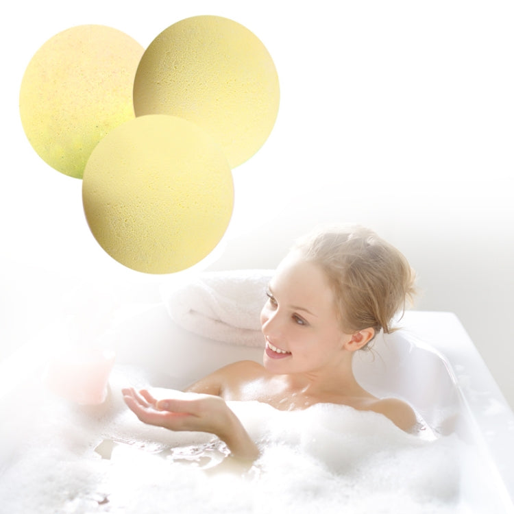 3 PCS 10g Natural Bubble Shower Bombs Ball Bath Salt Body Essential Oil Bath Ball(Yellow) - Bath Supplies by PMC TechLife | Online Shopping South Africa | PMC TechLife