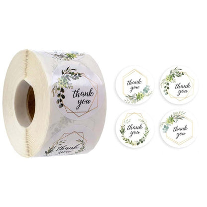 Roll Flower Thank You Sticker Birthday Party Wedding Decoration, Size: 2.5cm/1inch(A-14) - Sticker & Tags by PMC Jewellery | Online Shopping South Africa | PMC Jewellery
