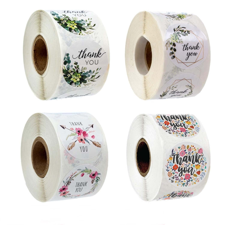 Roll Flower Thank You Sticker Birthday Party Wedding Decoration, Size: 2.5cm/1inch(A-14) - Sticker & Tags by PMC TechLife | Online Shopping South Africa | PMC TechLife