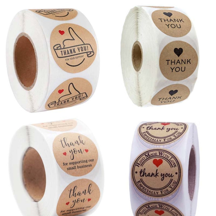Kraft Paper Roll Sticker Thank You Sticker Label Red Love Envelope Decoration, Size: 2.5cm/1inch(B-10) - Sticker & Tags by PMC TechLife | Online Shopping South Africa | PMC TechLife