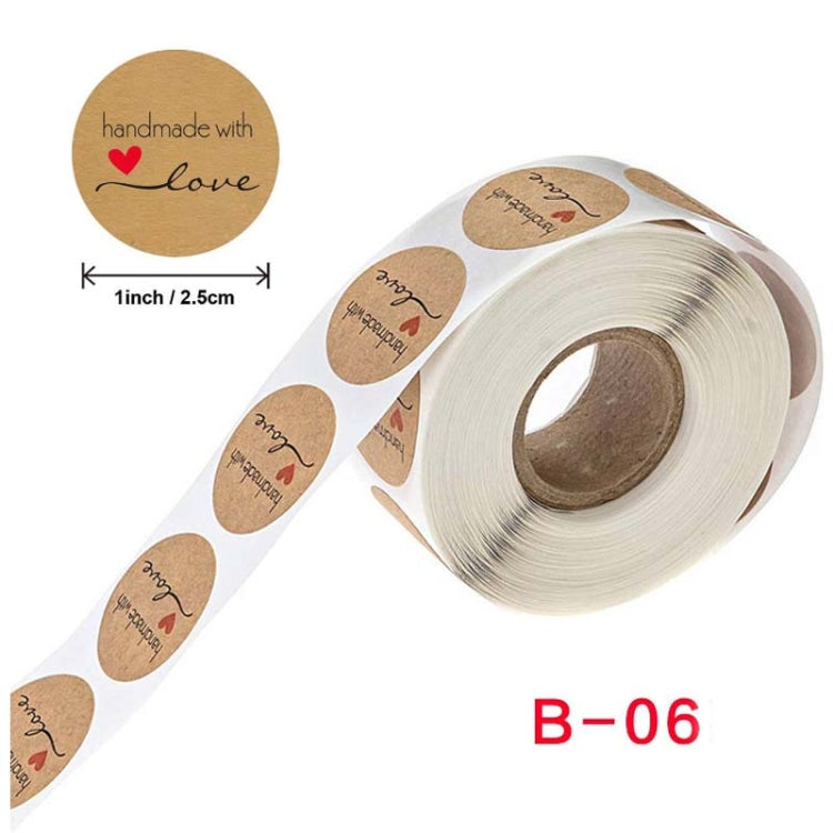 Kraft Paper Sealing Stickers Handmade Baking Labels Holiday Gift Packaging Decoration, Size: 2.5cm/1inch(B-06) - Sticker & Tags by PMC TechLife | Online Shopping South Africa | PMC TechLife