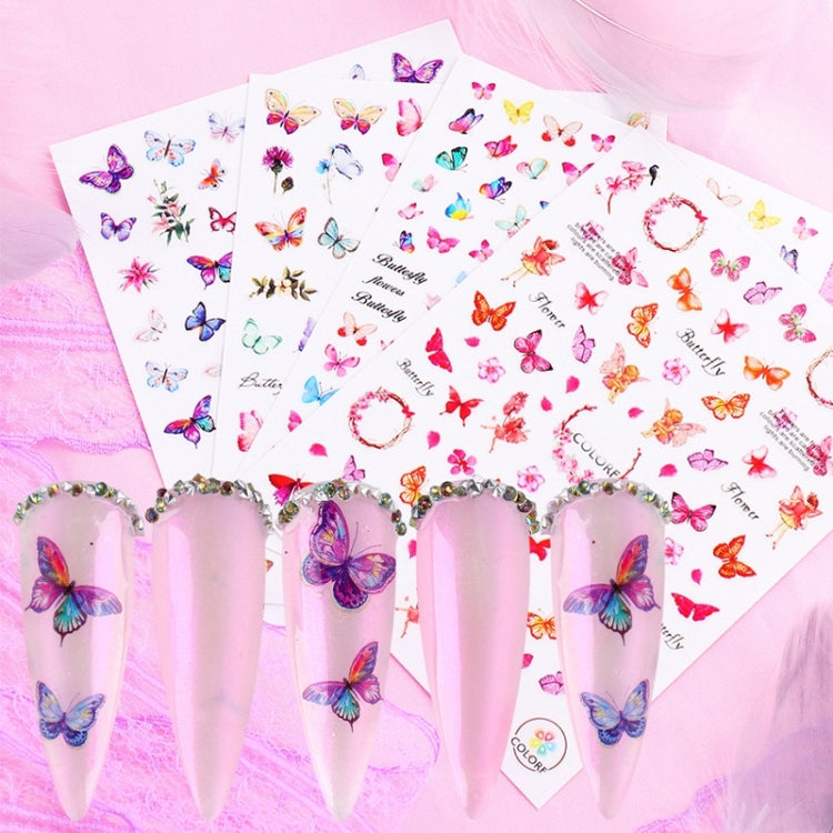 10pcs 3D Adhesive Butterfly Retro Rose Color Nail Art Sticker(F-680) - free shipping - PMC TechLife - Order now!