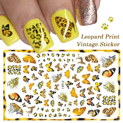 10pcs 3D Adhesive Butterfly Retro Rose Color Nail Art Sticker(F-628) - Nail Stickers by PMC Jewellery | Online Shopping South Africa | PMC Jewellery