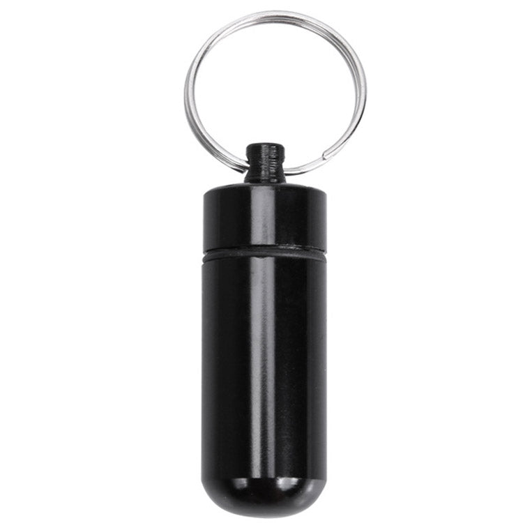 10pcs Portable Sealed Waterproof Aluminum Alloy First Aid Pill Bottle with Keychain(Black) - Emergency Tools by PMC Jewellery | Online Shopping South Africa | PMC Jewellery