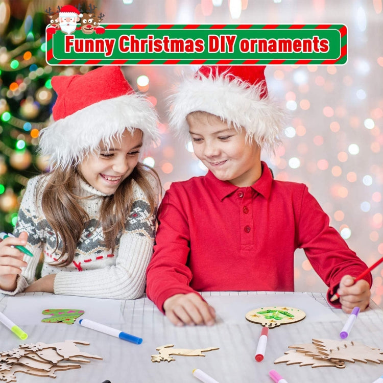 Christmas Creative DIY Decoration Gift Set  Handmade Wood Chip Pendant, Style:JM02040 - Ornaments by PMC TechLife | Online Shopping South Africa | PMC TechLife