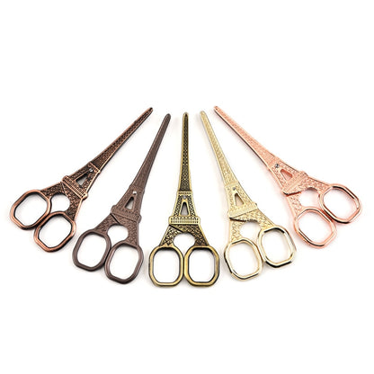 Stainless Steel Eiffel Tower Scissors Handmade Thread Tea Bag Scissors(Rose Gold) - Burin &Cutting Knife by PMC Jewellery | Online Shopping South Africa | PMC Jewellery