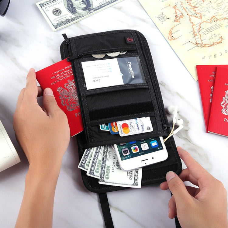 Travel Storage Messenger Passport Bag Multifunctional RFID Anti-Theft Hanging Neck Document Bag Card Bag, Size: 21x16cm(Iron Gray) - Antimagnetic RFID Package by PMC TechLife | Online Shopping South Africa | PMC TechLife