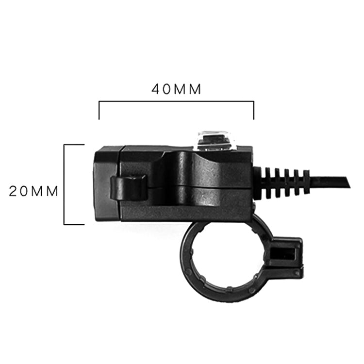 Dual USB Port 12V Waterproof Motorbike Motorcycle Handlebar Charger 5V 1A/2.1A Adapter Power Supply Socket for Phone Mobile - Electrical System by PMC Jewellery | Online Shopping South Africa | PMC Jewellery