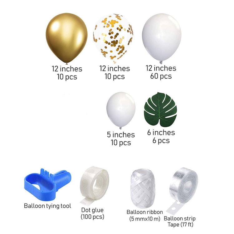 White Gold Party Theme Balloon Garland Set Birthday Wedding Decoration Balloon Set - Balloons by PMC TechLife | Online Shopping South Africa | PMC TechLife