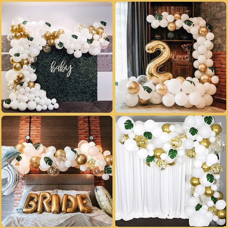 White Gold Party Theme Balloon Garland Set Birthday Wedding Decoration Balloon Set - Balloons by PMC TechLife | Online Shopping South Africa | PMC TechLife