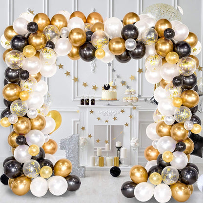 Classic Black Gold Latex Balloon Set Birthday Party Balloon Chain Room Decoration Set - Balloons by PMC Jewellery | Online Shopping South Africa | PMC Jewellery