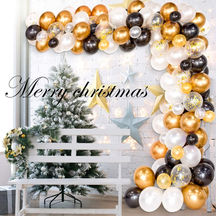 Classic Black Gold Latex Balloon Set Birthday Party Balloon Chain Room Decoration Set - free shipping - PMC TechLife - Order now!