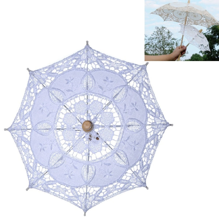Wedding Bridal Lace Umbrella Shooting Props Wedding Supplies, Size: Length 26cm/ Diameter 29cm(White) - Umbrellas by PMC TechLife | Online Shopping South Africa | PMC TechLife