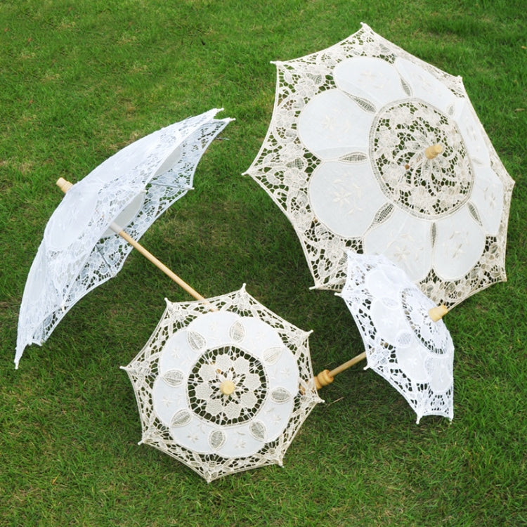 Wedding Bridal Lace Umbrella Shooting Props Wedding Supplies, Size: Length 26cm/ Diameter 29cm(White) - Umbrellas by PMC TechLife | Online Shopping South Africa | PMC TechLife