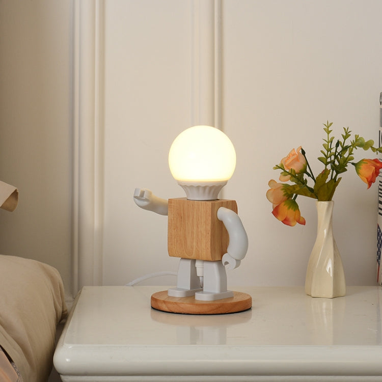 Solid Wood Robot Bedroom Bedside Simple Study Lamp Table Lamp, Style:Plug-in, CN Plug -  by PMC Jewellery | Online Shopping South Africa | PMC Jewellery