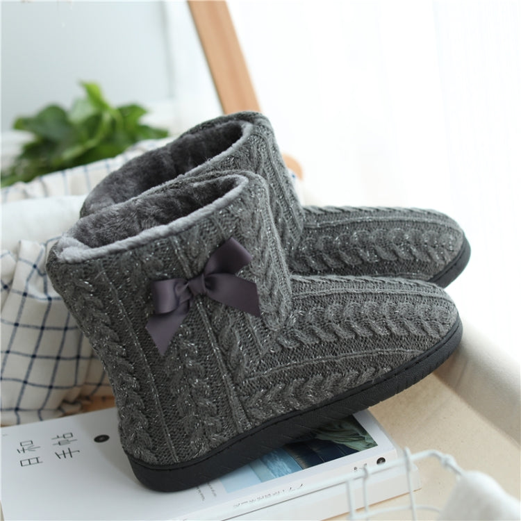 Winter Home Boots Thick-Soled Non-Slip Cotton Slippers, Size: 39-40(Gray) - Slippers by PMC Jewellery | Online Shopping South Africa | PMC Jewellery