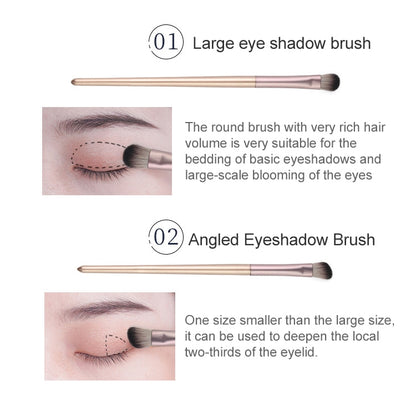 4 PCS / Set Makeup Brush Eye Shadow Brush Eye Makeup Set Soft Hair Detail Brush Smudge Brush With Brush Bag, Color:Gold - Makeup Brushes by PMC Jewellery | Online Shopping South Africa | PMC Jewellery