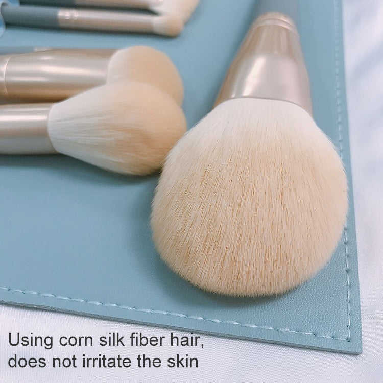 10 PCS / Set Makeup Brush Corn Silk Fiber Hair Loose Powder Brush Face And Eye Makeup Brush, Style:With Gray Bag - Makeup Brushes by PMC Jewellery | Online Shopping South Africa | PMC Jewellery