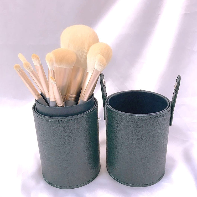 10 PCS / Set Makeup Brush Corn Silk Fiber Hair Loose Powder Brush Face And Eye Makeup Brush, Style:With Green Cylinder - Makeup Brushes by PMC Jewellery | Online Shopping South Africa | PMC Jewellery