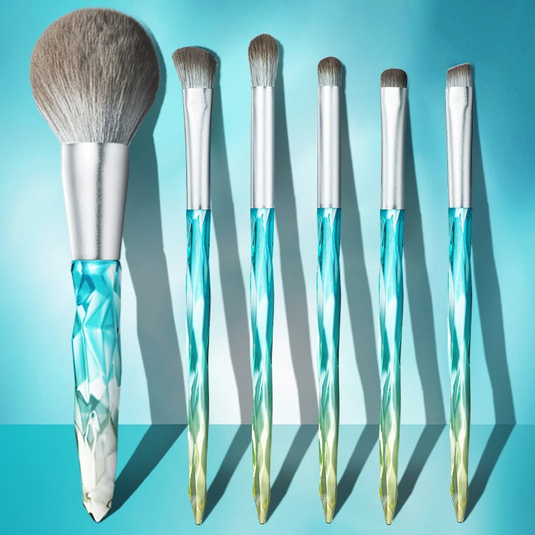 Makeup Brush Corn Silk Fiber Hair Can Washing Makeup Brush, Style:Green Loose Powder Brush+5 PCS Eye Shadow Brush - Makeup Brushes by PMC Jewellery | Online Shopping South Africa | PMC Jewellery