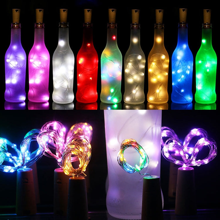 10 PCS LED Wine Bottle Cork Copper Wire String Light IP44 Waterproof Holiday Decoration Lamp, Style:2m 20LEDs(Four Colors Light) - Holiday Lights by PMC Jewellery | Online Shopping South Africa | PMC Jewellery