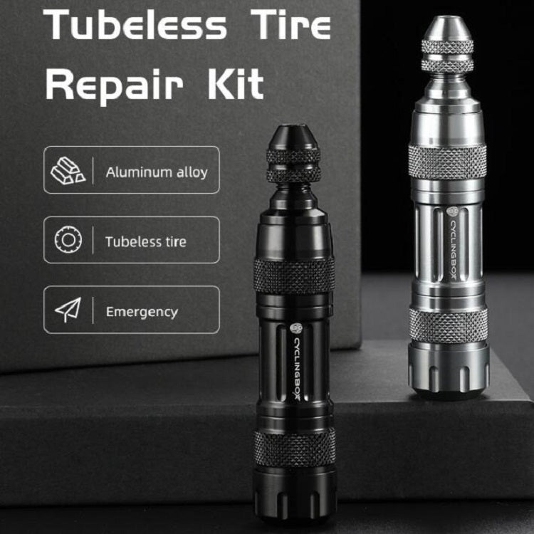 CYCLINGBOX Mountain Bike Vacuum Aluminum Alloy Tire Repair Tool Bicycle Repair Integrated Storage Design Tool(Black) - Maintenance tools by CYCLINGBOX | Online Shopping South Africa | PMC TechLife | Buy Now Pay Later Mobicred