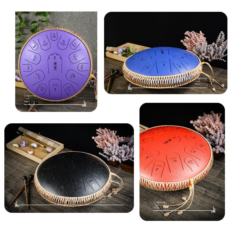 15-Tone Ethereal Drum 14-Inch Steel Tongue Drum Hollow Drum Sanskrit Drummer Disc(Navy Blue) - Percussion Accessories by PMC TechLife | Online Shopping South Africa | PMC TechLife | Buy Now Pay Later Mobicred
