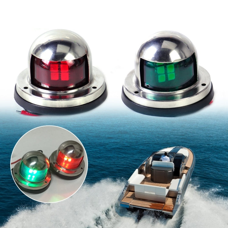 1 Pair Stainless Steel LED Navigation Light Red Green Sailing Signal Light for Marine Boat Yacht Warning Light, DC 12V - Underwater Lights by PMC TechLife | Online Shopping South Africa | PMC TechLife