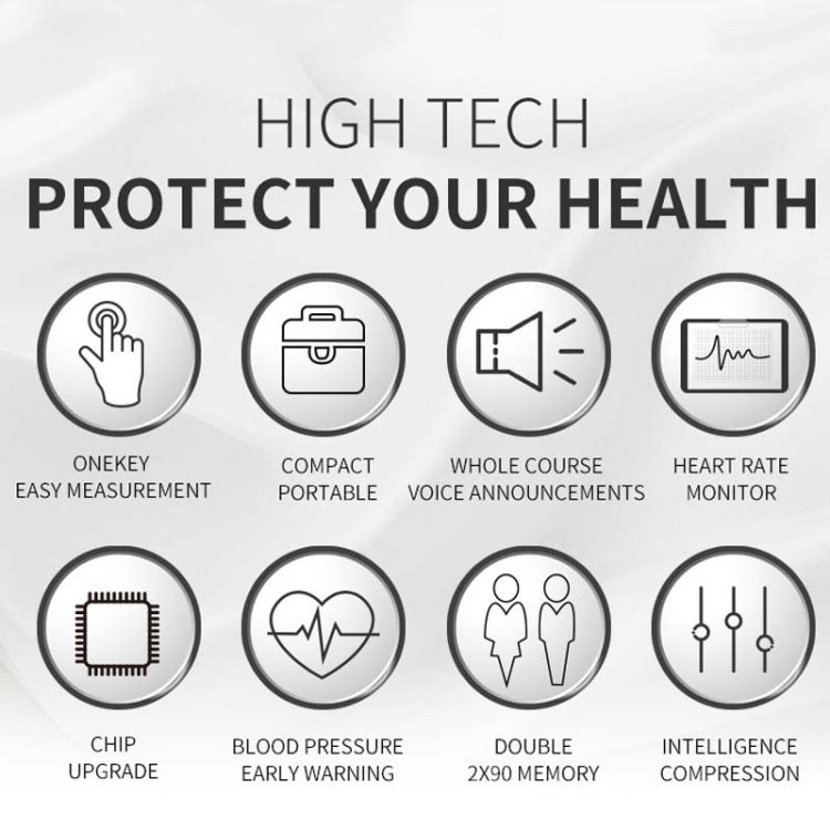 Wrist Type Electronic Blood Pressure Monitor Home Automatic Wrist Type Blood Pressure Measurement, Style: No Voice Announcement(White English) - free shipping - PMC TechLife - Order now!