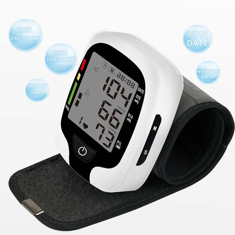 Wrist Type Electronic Blood Pressure Monitor Home Automatic Wrist Type Blood Pressure Measurement, Style: No Voice Announcement(White English) - free shipping - PMC TechLife - Order now!
